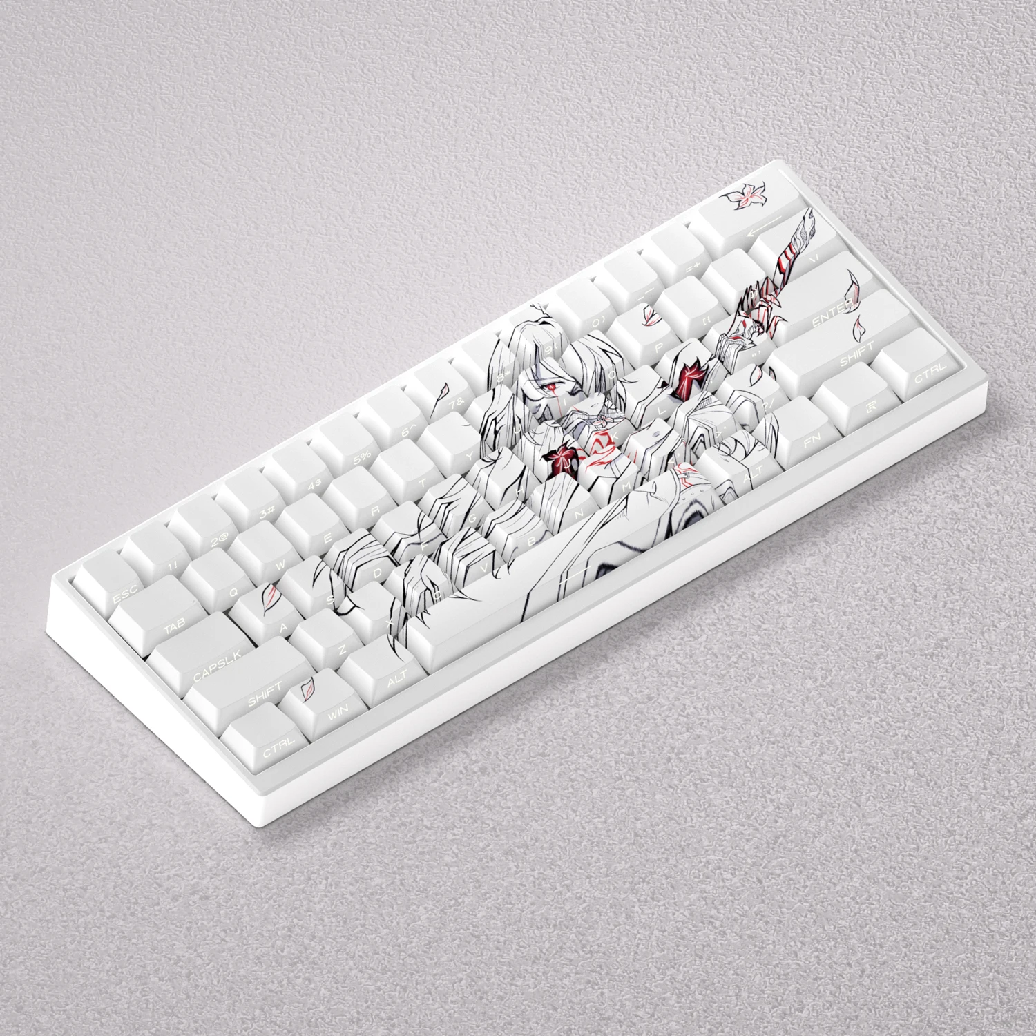 Teclas de 98 teclas Anime Acheron Cherry altura PBT tinte sublimación impresión lateral blanca retroiluminación Teclado mecánico AKKO FUN60 Pro pc - imagen 2