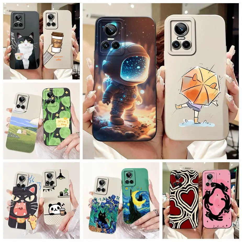 Funda de teléfono para Realme GT Neo 3 RMX3561, cubierta elegante pintada en caramelo, 6,7 ", a prueba de golpes, Realme GT Neo3, 150W, suave, TPU