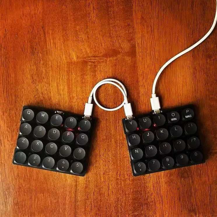 X4A Mini Kit de teclado dividido 1U 40 teclas de aluminio personalizado QMK intercambiado en caliente/MX soldado/interruptor corto con cable tipo C teclado de oficina