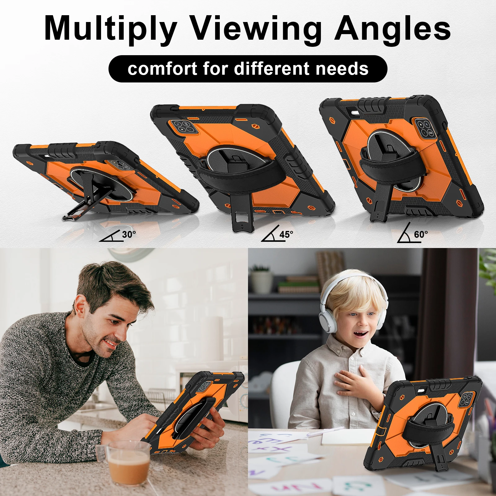 Funda Universal con soporte para Xiaomi Pad 7 Pro oficial, 2024, 11,2 pulgadas, cubierta resistente giratoria 360 con ranura para bolígrafo, correa para el hombro - imagen 4