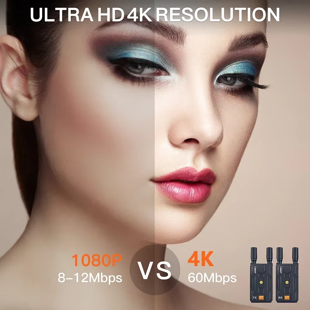 Receptor y transmisor de vídeo extensor HDMI inalámbrico 4K de 200m, adaptador de pantalla de 1 a 4, compatible con batería, cámara, transmisión en vivo, PC a TV - imagen 4