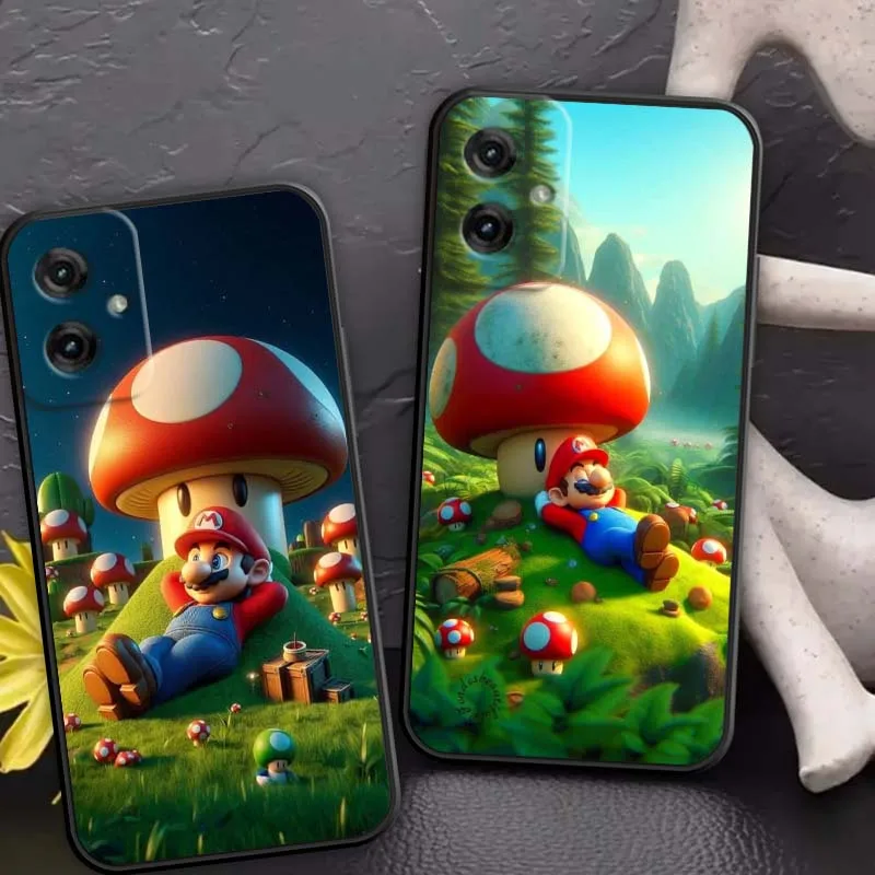 M-Marios funda de teléfono de dibujos animados de arte Popular para Motorola G85 Edge 50 G24 G35 G14 G04 40 G72 G34 G31 G Stylus G54 G13 G32 5G negro - imagen 4