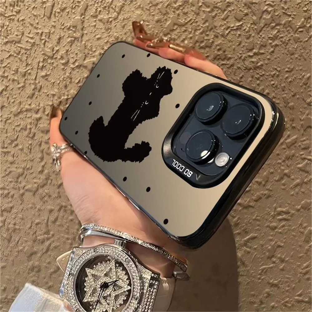 Funda de teléfono de gato de lujo para iPhone 11 13 16 15 14 12 Pro Max 16promax 15promax 14promax suave TPU IMD Mate Funda a prueba de golpes - imagen 4