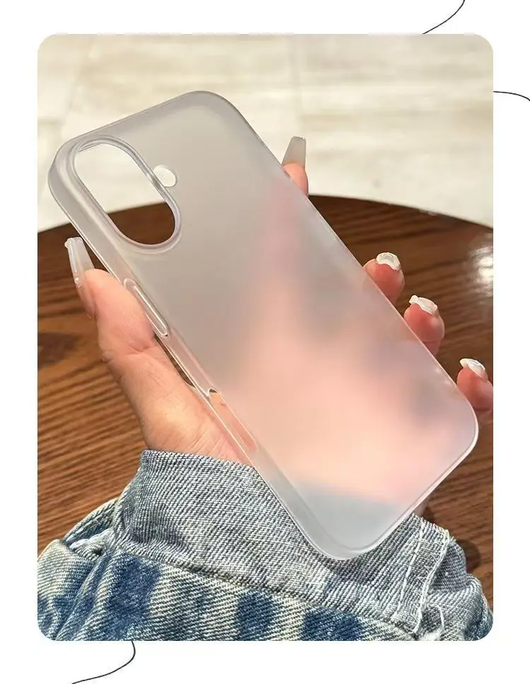 Funda delgada para iPhone 16E 16 15 14 13 12 11 Pro Max Plus mate transparente colorido PC cubierta dura Translúcido Fundas - imagen 4