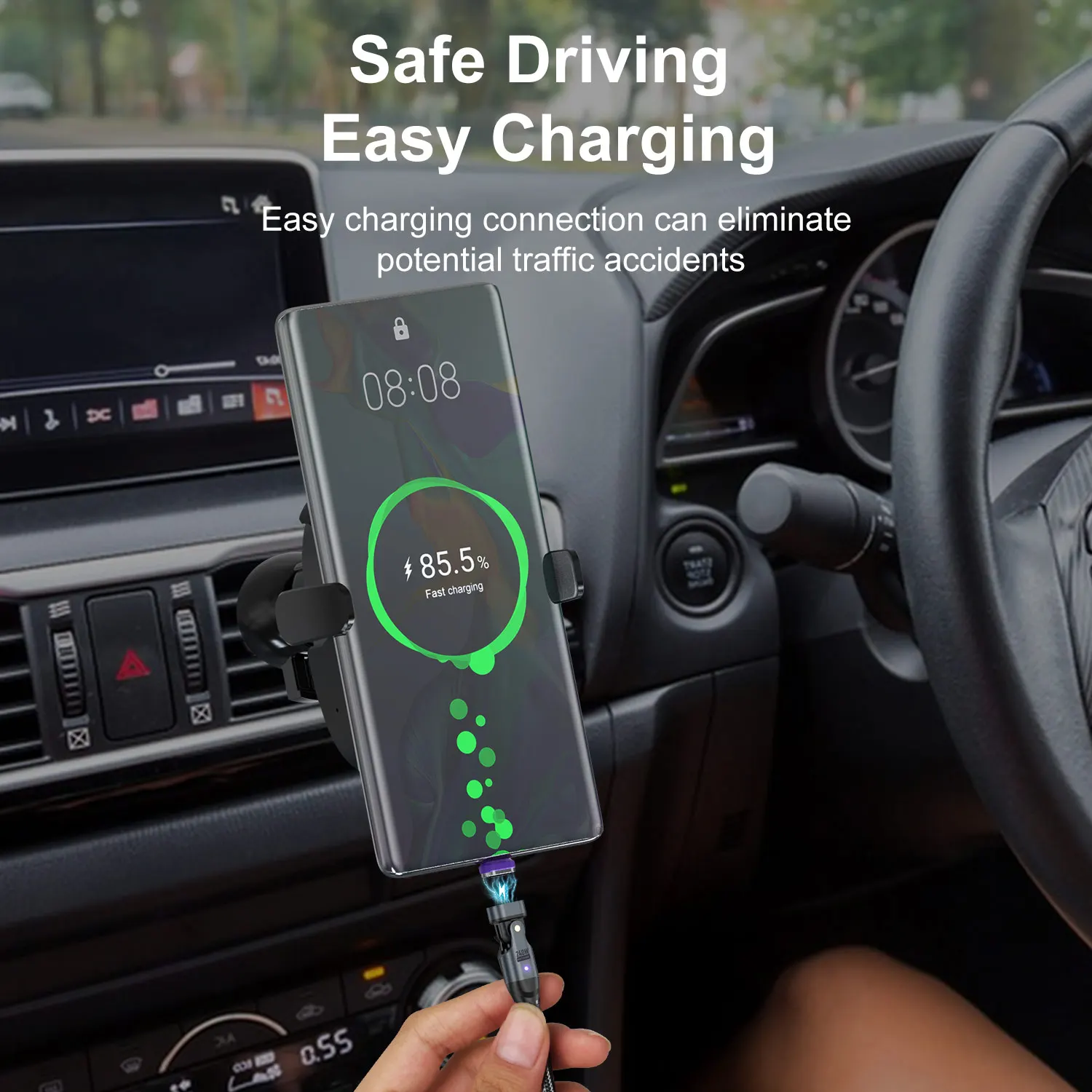 PD3.1 Cable de carga rápida magnético de 240W Cable de datos tipo C 5A para tableta portátil Xiaomi 14 iPhone 16 15 Pro Max POCO Oneplus Realme - imagen 2