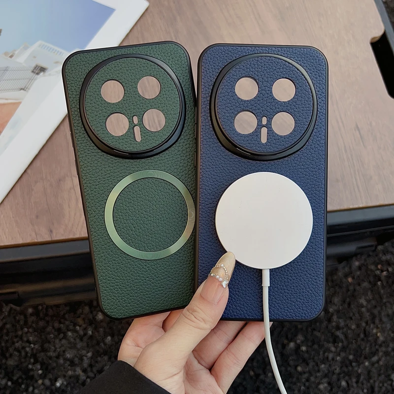 Para Honor Magic 8, 8 Pro funda magnética ELVEV Vintage Lichee patrón PU cuero duro PC cubierta de teléfono con succión - imagen 5