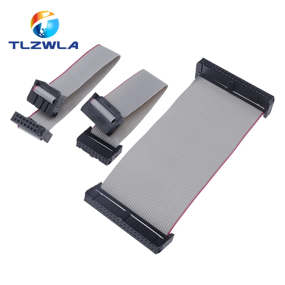 1 Uds. Cable de datos de cinta plana gris JTAG ISP de paso de 2,54mm FC-6/8/10/12/14/16/18/20/24/26/30/34/40/50 pines para cabezal de caja DC3 F/F IDC - imagen 5