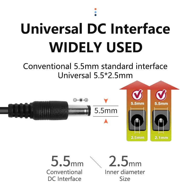 Adaptador de corriente 12V 1A 2A 3A 5A 6A 7A 10A 12W 24W 36W 60W 84W 120W 100-240V AC a DC enchufe de pared tipo escritorio 5,5*2,5mm puerto DC12V - imagen 2