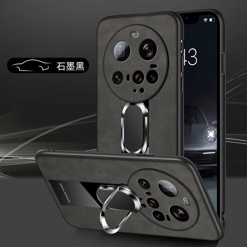 Nueva funda de teléfono con soporte de adsorción magnética para xiaomi 15 ultra fibra piel de oveja anticaída para xiaomi 15 ultra funda protectora - imagen 3