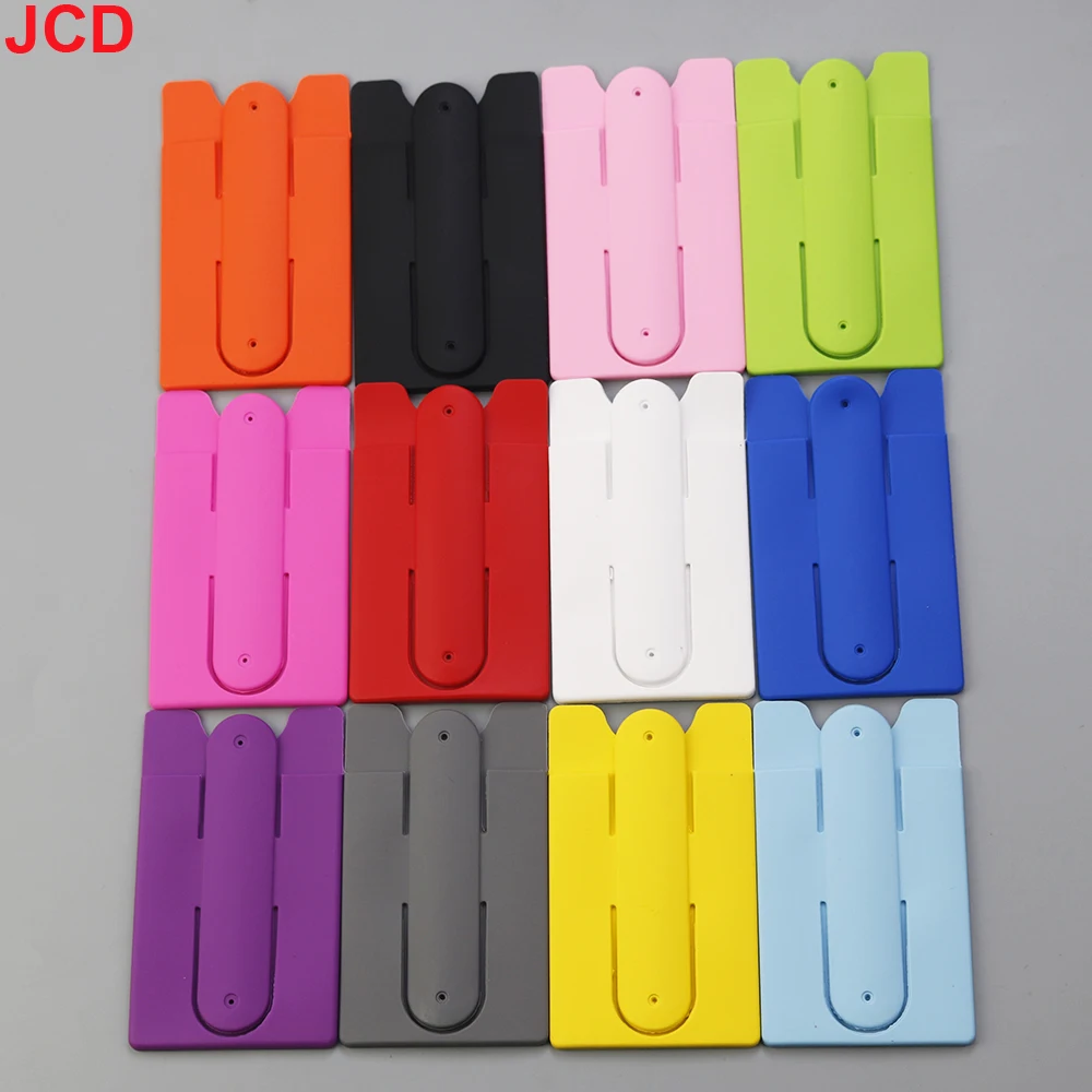 JCD 1 Uds. Soporte para tarjetas de crédito de identificación móvil de silicona elástica perezosa pegatina Universal funda tipo billetera tarjetero funda porta tarjetas para móvil - imagen 3