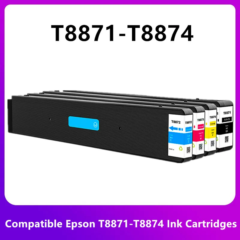 Cartucho de tinta de inyección de tinta, Compatible con Epson WF-C17590 series/WF-C17590 D4TWF WF-C17590, T887, T8871, T8872, T8873, T8874