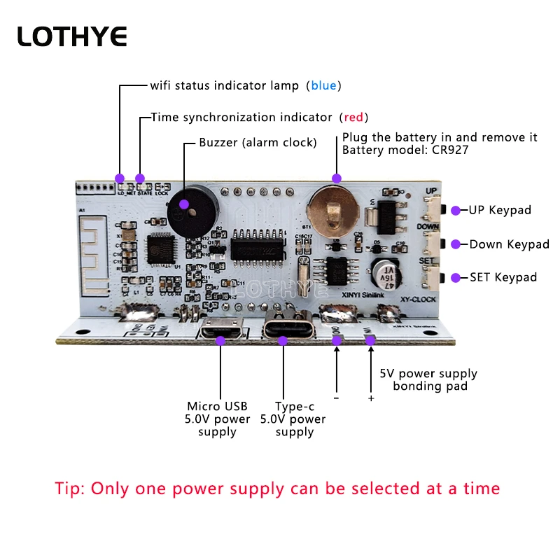 Módulo de reloj de servicio de tiempo WiFi que da tiempo automáticamente al reloj electrónico Digital DIY a través de la red inalámbrica - imagen 5