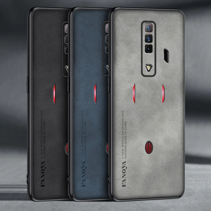 Funda de cuero suave de lujo para ZTE Nubia Red Magic 9Pro Plus 8 7 7s 6s 6R, protector de lente a prueba de golpes, funda trasera de silicona mate - imagen 2