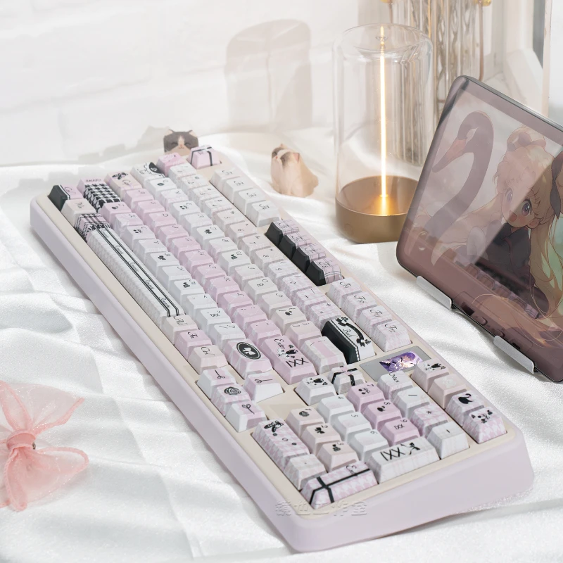 Juego de teclas con tema de cisne negro, perfil Cherry MOA, sublimación PBT, teclas originales personalizadas hechas a mano para regalo de teclado mecánico - imagen 2