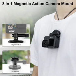 UURIG Soporte magnético 3 en 1 de liberación rápida para GoPro
