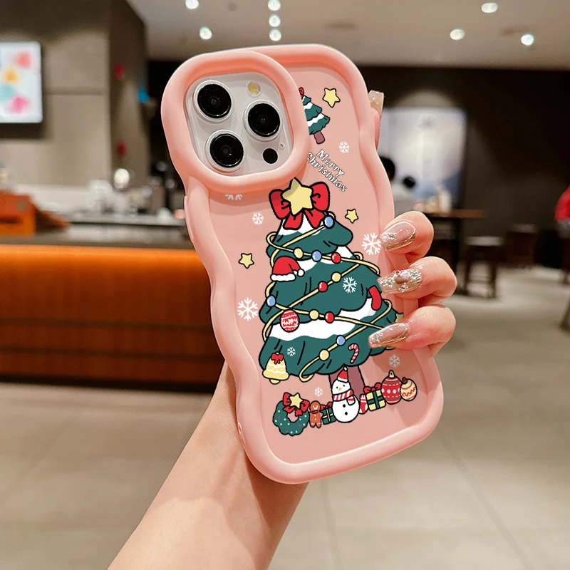 Funda Candy Wave Feliz árbol de Navidad para iPhone 17 Pro 17 Air 16e 16 15 14 13 12 PRO MAX Plus silicona a prueba de golpes - imagen 5