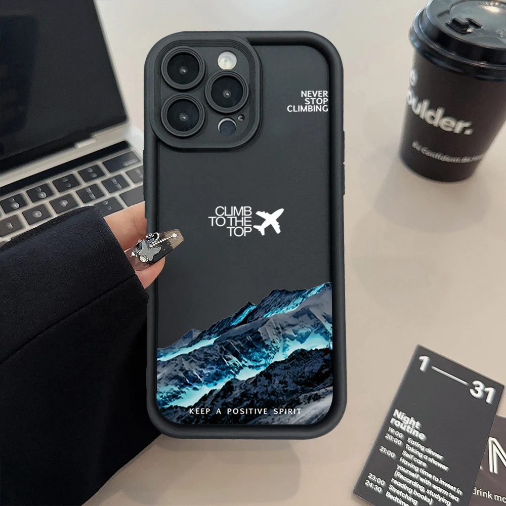 Funda de teléfono Peak Plane para Samsung Galaxy, carcasa de silicona para modelos A16, A25, A35, A55, A34, A54, A33, A53, S25 Ultra, S24, S23, S22 Plus, S21 FE