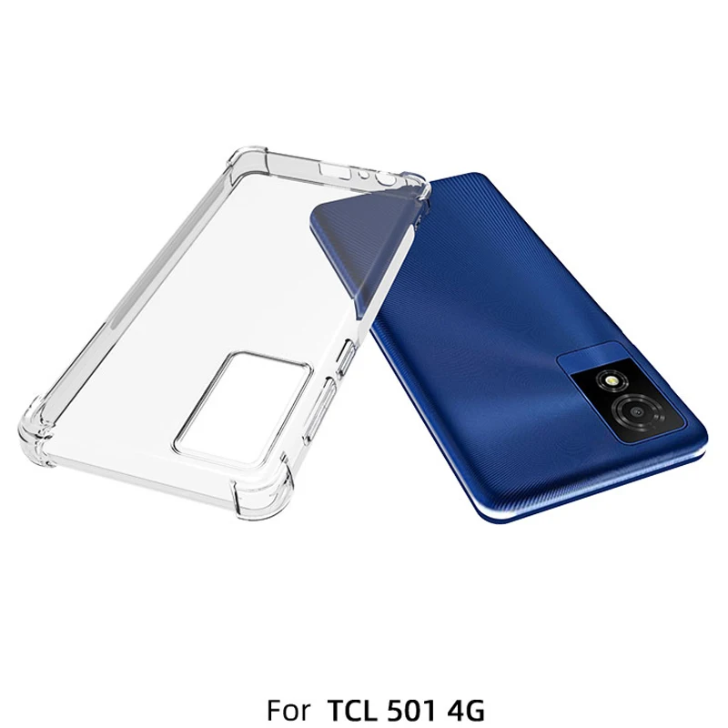 Funda TCL 501 TCL501 4G T433D, cojín de aire transparente, Airbag a prueba de golpes, funda trasera suave de silicona TPU para bolsas de teléfono TCL 501 TCL501
