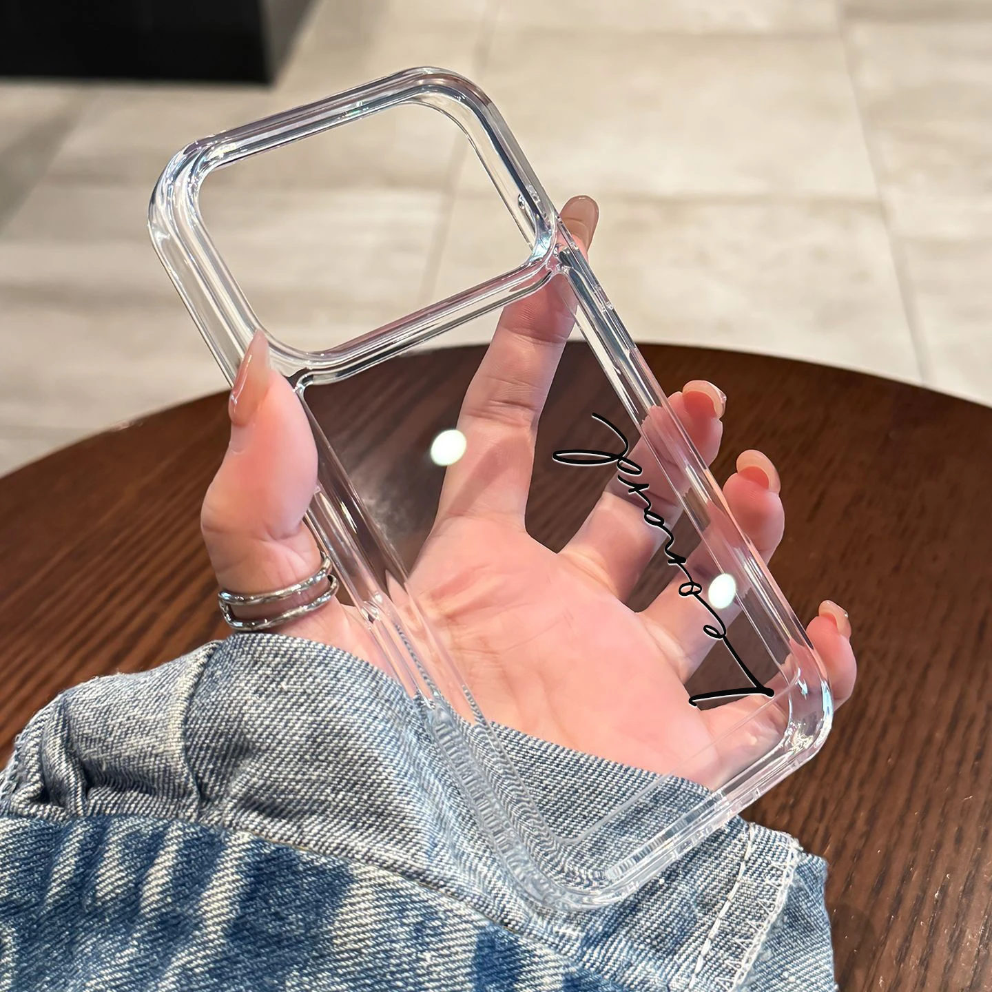 Funda DIY personalizada con nombre para iPhone 17 16 15 14 13 12 11 Pro Max Plus, funda suave de lujo transparente TPU a prueba de golpes - imagen 4