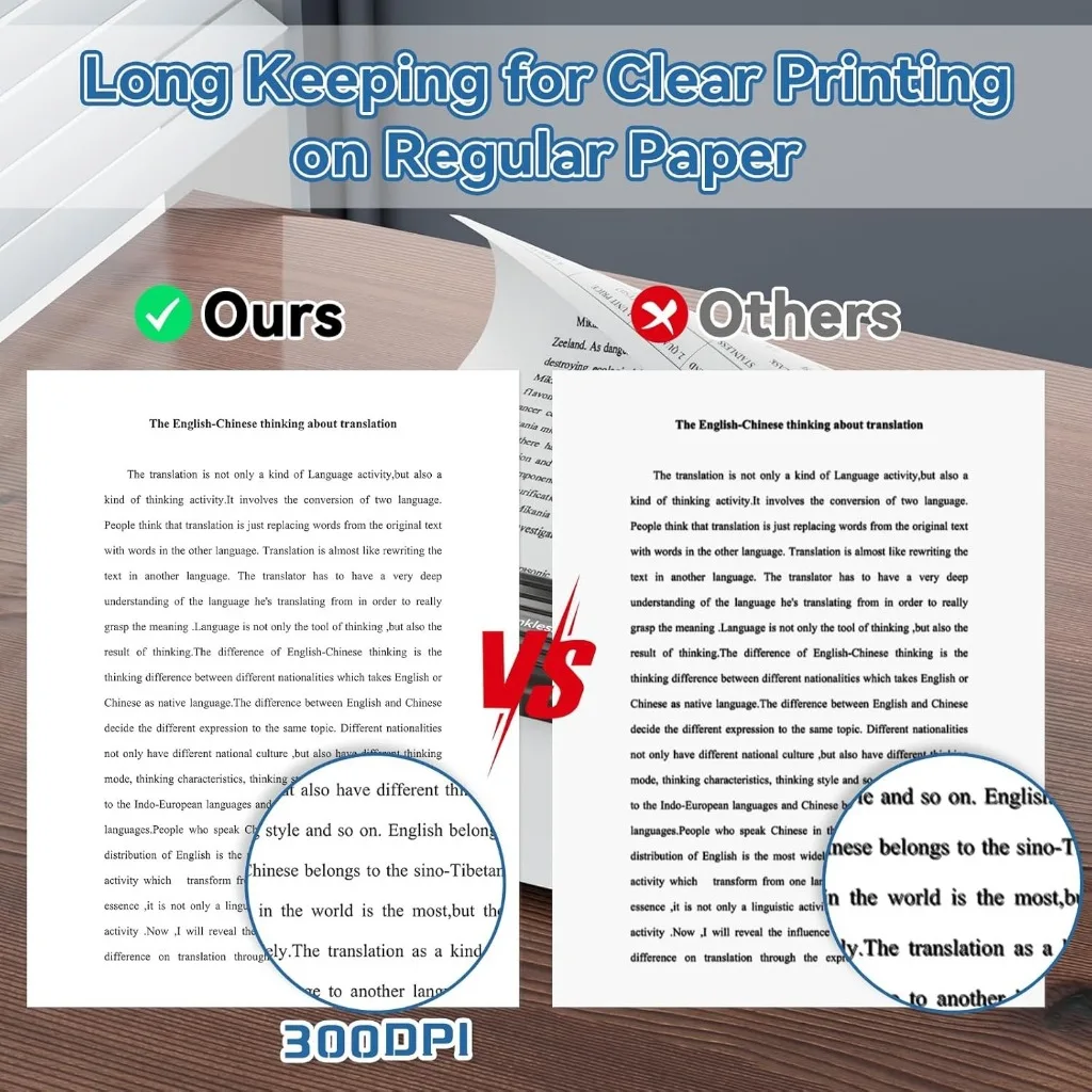 Cinta de transferencia térmica Phomemo de 2 uds para impresora de papel A4 ordinaria portátil P831 - imagen 5