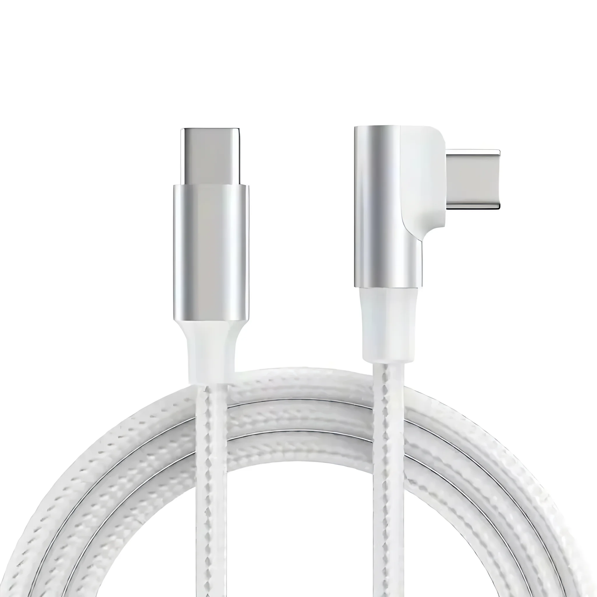 Cable de USB-C de carga rápida de 90 grados tipo C a tipo C 60W para iPhone 15 16 Pro Max Samsung S25 Huawei Xiaomi Redmi POCO OnePlus