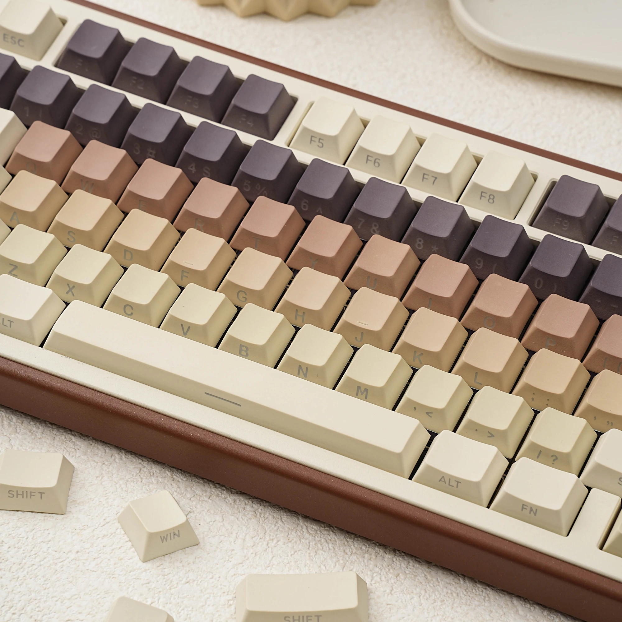 JCM Coffee Keycap Dye-Sub iluminación lateral perfil de cereza alemán/coreano/español/francés/japonés/árabe/Ru para teclado mecánico - imagen 3