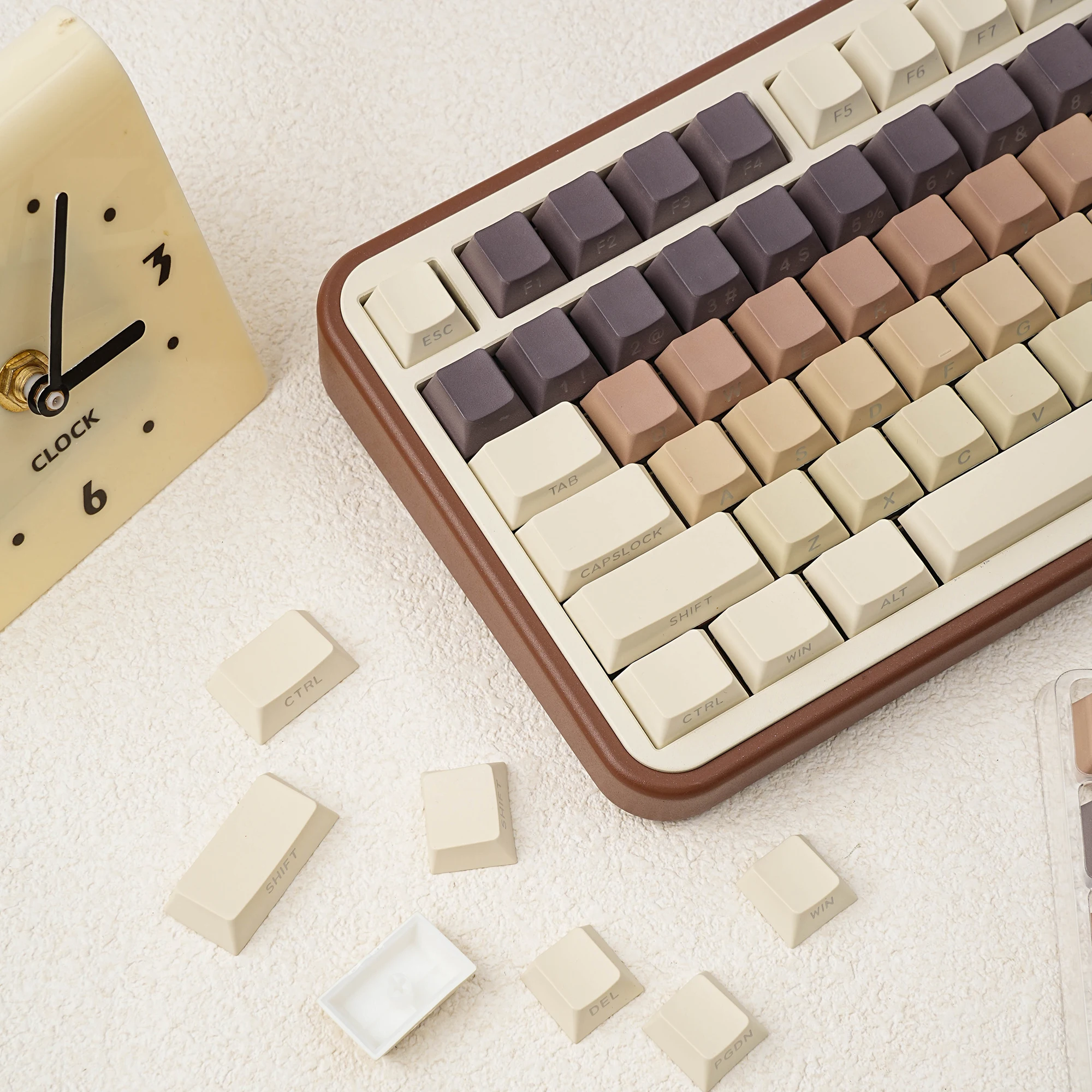 JCM Coffee Keycap Dye-Sub iluminación lateral perfil de cereza alemán/coreano/español/francés/japonés/árabe/Ru para teclado mecánico - imagen 2