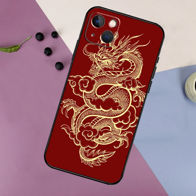 Funda de silicona de dragón chino para iPhone 17 15 14 13 12 11 Pro Max 16 Plus 12 13 Mini 16e 17 Air contraportada - imagen 5