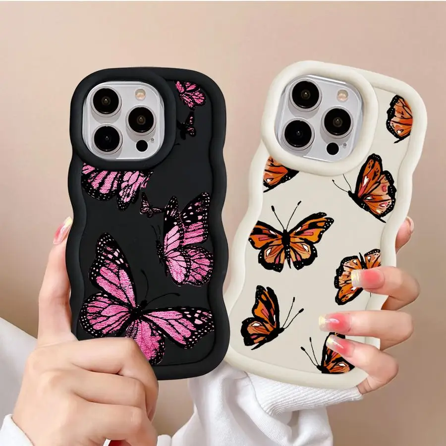 Funda para iPhone 12 XR 14 16 Pro Max 15 Plus 17 Air 13 8 11 Funda de teléfono suave Mariposa de dibujos animados - imagen 4