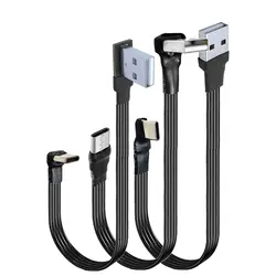 Cable USB-C 90 Grados Macho Plano 0.5m USB 2.0