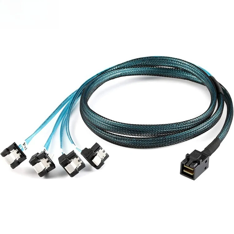 Cable de datos de disco duro de almacenamiento de servidor SATA Mini Sas Hd SFF-8643 a 4, 90 grados, longitud opcional, 0,5 M, 1M - imagen 5