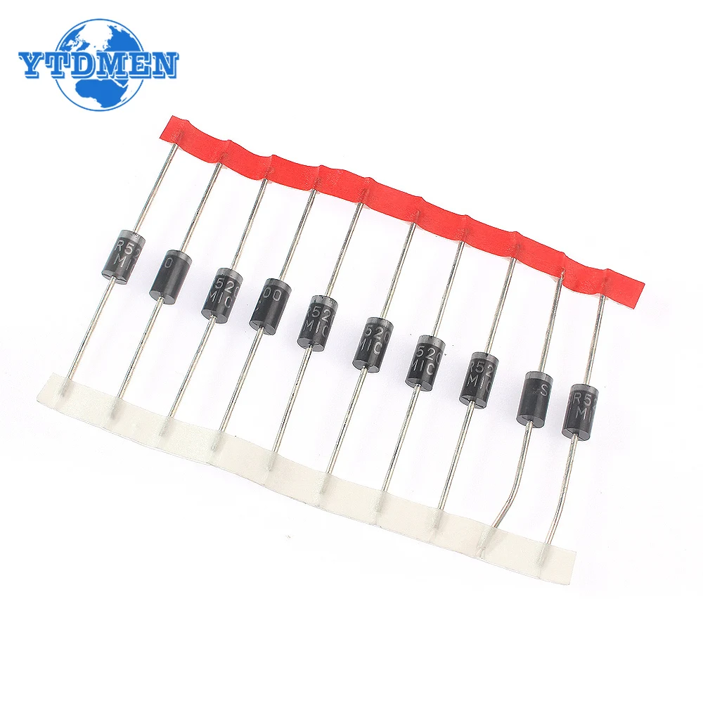 50 Uds Kit de diodos Schottky SR3100 SR3200 SR560 SR5100 SR5200 3A 5A 60V 100V 200V DO-201AD 5 valores * 10 Uds componentes electrónicos - imagen 2