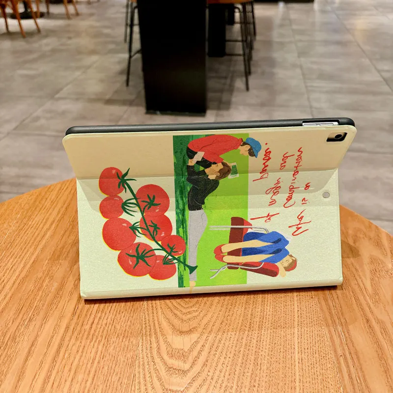 La interesante funda con patrón de niña tomate para iPad pro 10/11 pulgadas 2020/6/7th /8th /Air 3rd/Air 4th/9th gen/Air 5th Gen 2022/Air - imagen 2