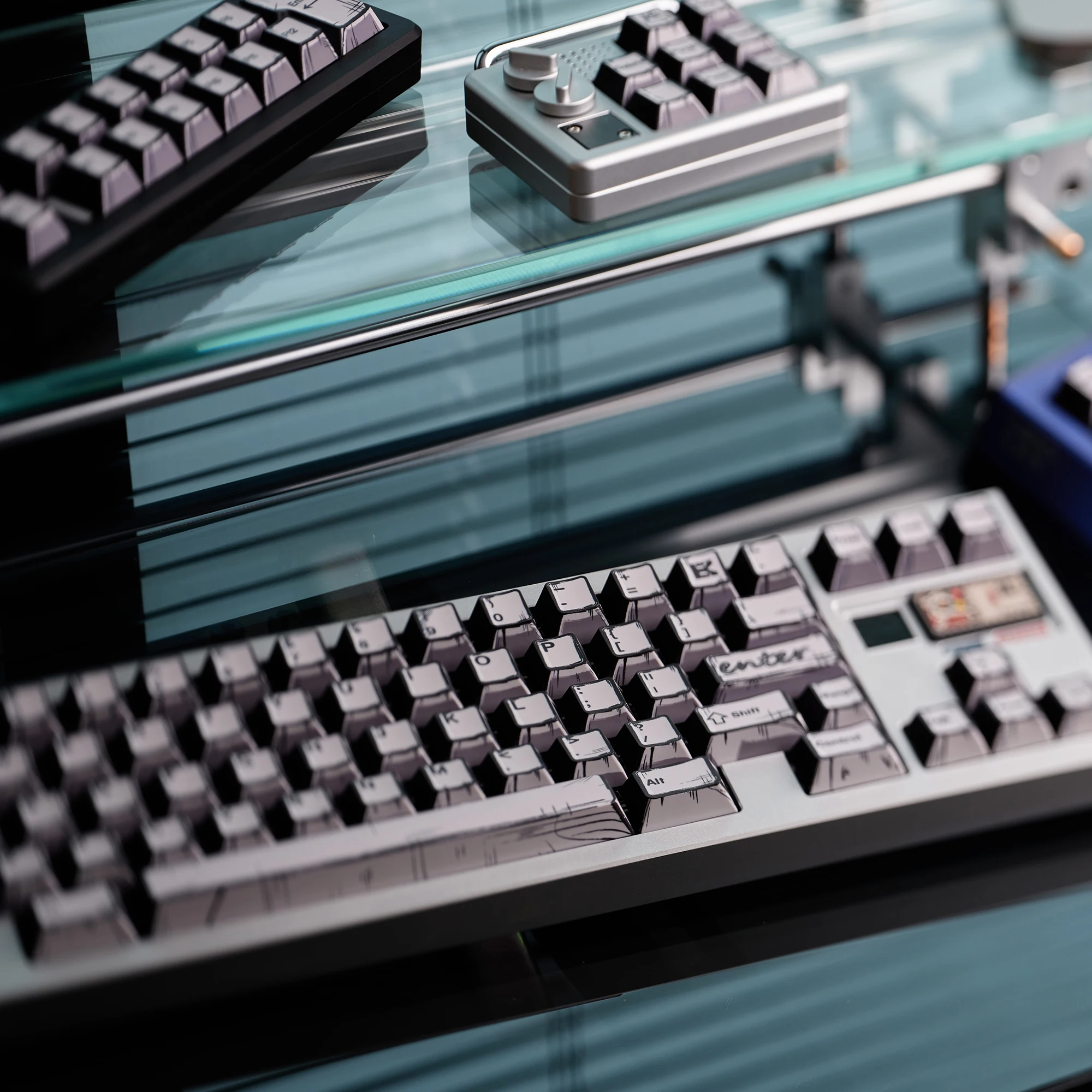 TUT MANGA Dye Sub Keycap Set perfil grueso PBT Cherry para teclado 87 tkl 104 ansi xd64 bm60 xd68 BM65 estilo cómico de dibujos animados - imagen 5