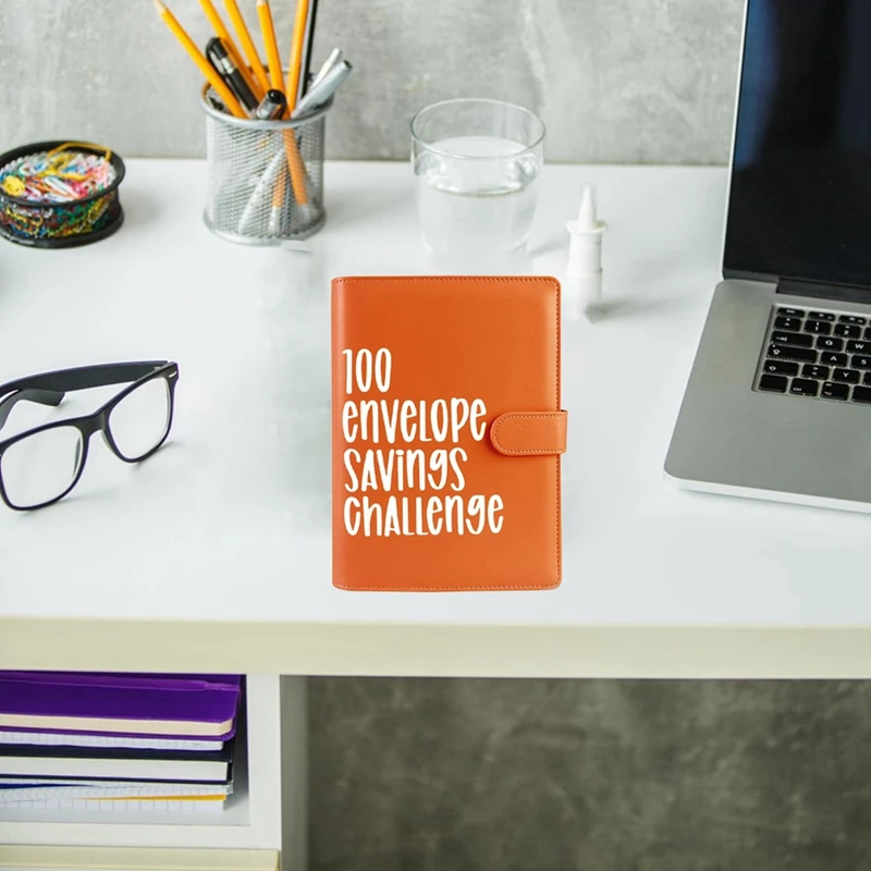 Carpeta de libros con sobre de efectivo, forma fácil y divertida de ahorrar un 5.050 de desafío de ahorro, 1 Juego - imagen 4