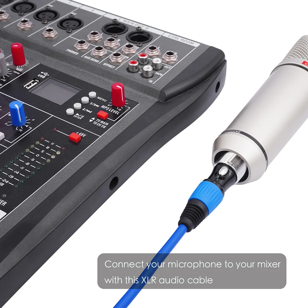 Cable de altavoz XLR chapado en oro de 3 pines macho a hembra, línea equilibrada, Cable de Audio XLR para micrófono, mezclador, estudio de grabación, 3/5M - imagen 3