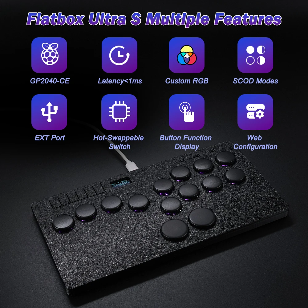 Controlador sin pegatinas Flatbox Ultra S Hitbox para Joystick Arcade P5 Hitbox para PS4/PC/NS/Steam con interruptor de perfil bajo Kaih - imagen 2