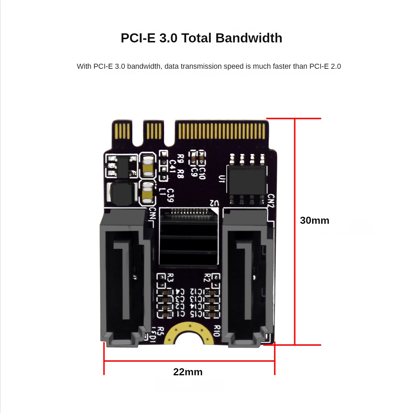 Tarjeta de expansión WIFI M.2 a SATA3.0 KEY a + E Adaptador de disco duro No requiere instalación del controlador