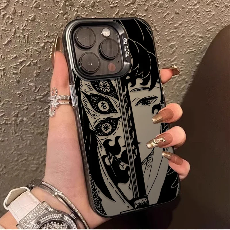 Funda de teléfono Anime Cool d-demon s-slayer para iPhone 16 15 14 13 12 11 Pro Max XS Max 7 8 Plus, funda trasera mate de silicona a prueba de golpes - imagen 2