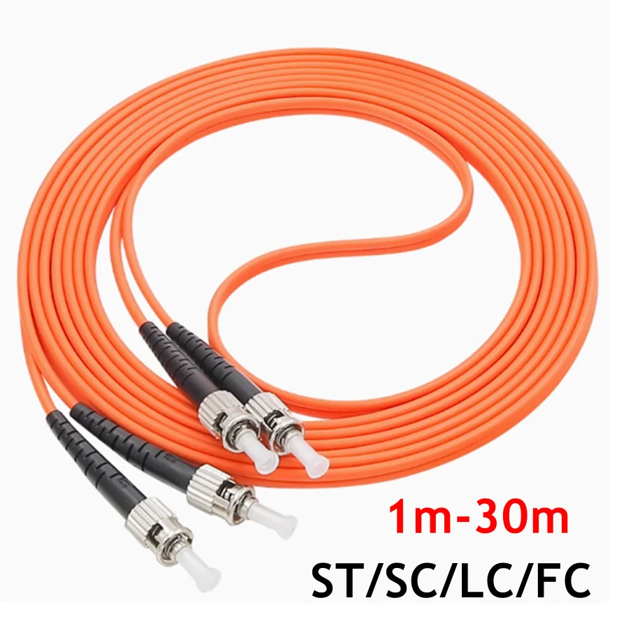 Cable de puente de fibra óptica multimodo Dual LC a SC a FC a doble ST Carrier Grade Gigabit multimodo de doble núcleo 1m-50m 60m