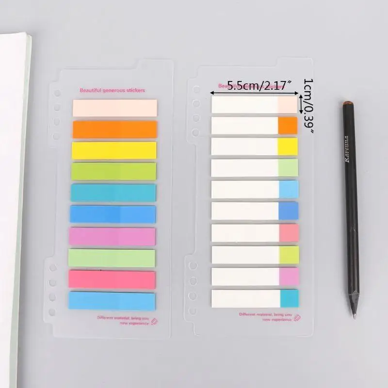 10 colores PET 200 hojas índice pestañas banderas nota adhesiva marcador página pegatinas Stati - imagen 2