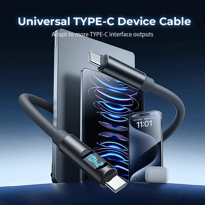 NNBILI-Cable USB tipo C a USB C de 240W, Cable de carga rápida PD de 100W para Macbook Pro, Xiaomi, Samsung, portátil, Cable USBC 1,2/1,8 - imagen 4