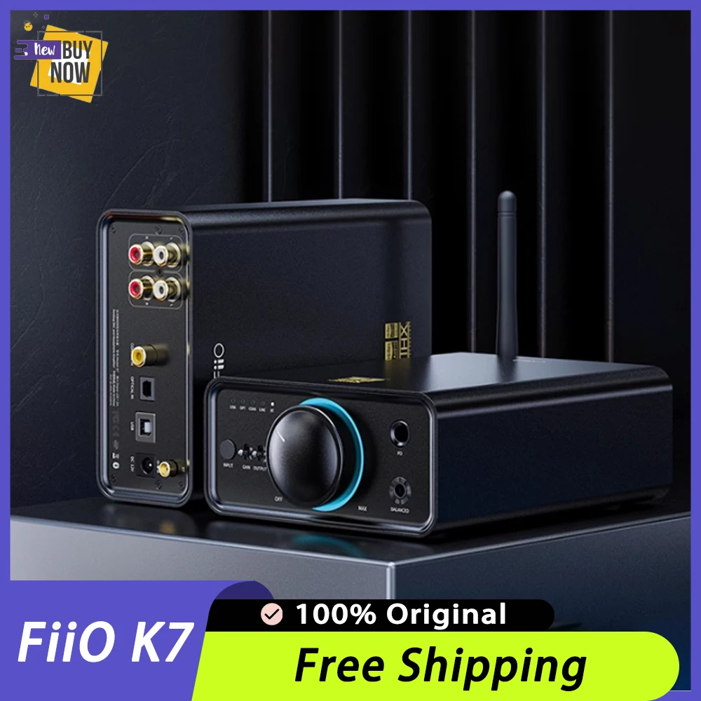 FiiO K7 K7BT amplificador de auriculares HIFI Bluetooth DAC DSD amplificador de auriculares Dual AK4493S entrada RCA Coaxial óptica regalo de música