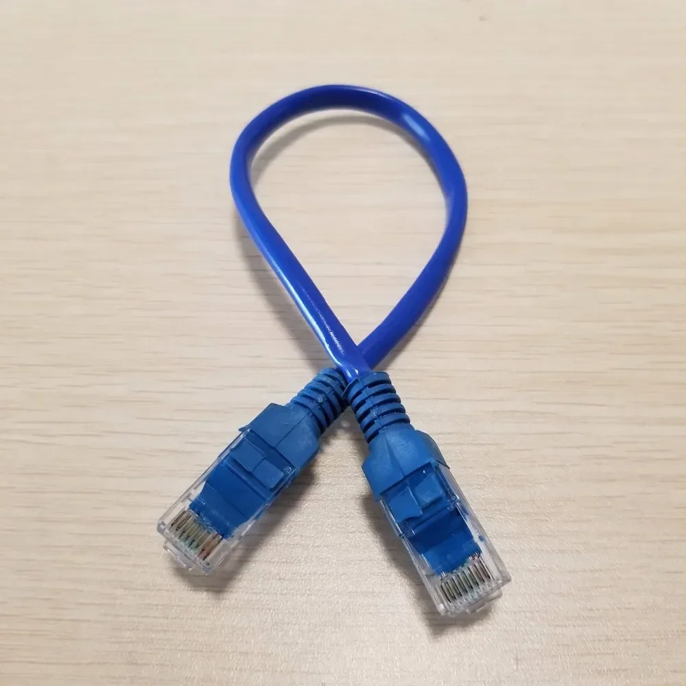 10 unids/lote RJ-45 RJ45 macho a CAT5 Cable Ethernet red corto azul 25cm - imagen 2