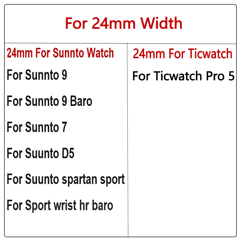 Correa de reloj deportivo de silicona de 24mm para Suunto Watch 9 Baro 7 D5, pulsera transpirable para Tic Watch Pro 5, accesorios para reloj inteligente - imagen 2