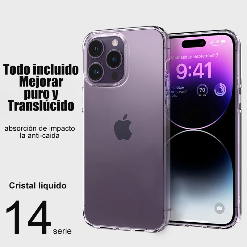 Funda de teléfono transparente para iPhone 14, 11, 12, 13, 15 Pro Max, fundas de silicona transparente para iPhone 15, 14, 12, 13, Mini XR, X, XS, 8, 7 Plus - imagen 2