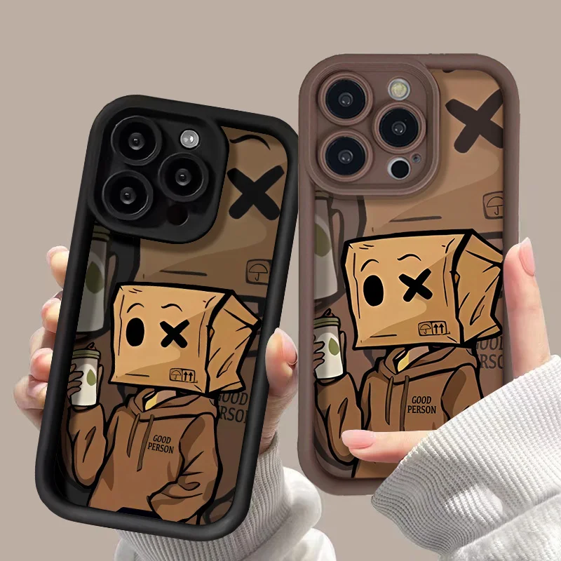 Funda de teléfono con diseño de caja de dibujos animados para Samsung Galaxy S25 Ultra S24 FE S23 Plus S22 S21 FE S20 FE, Funda de silicona a prueba de golpes