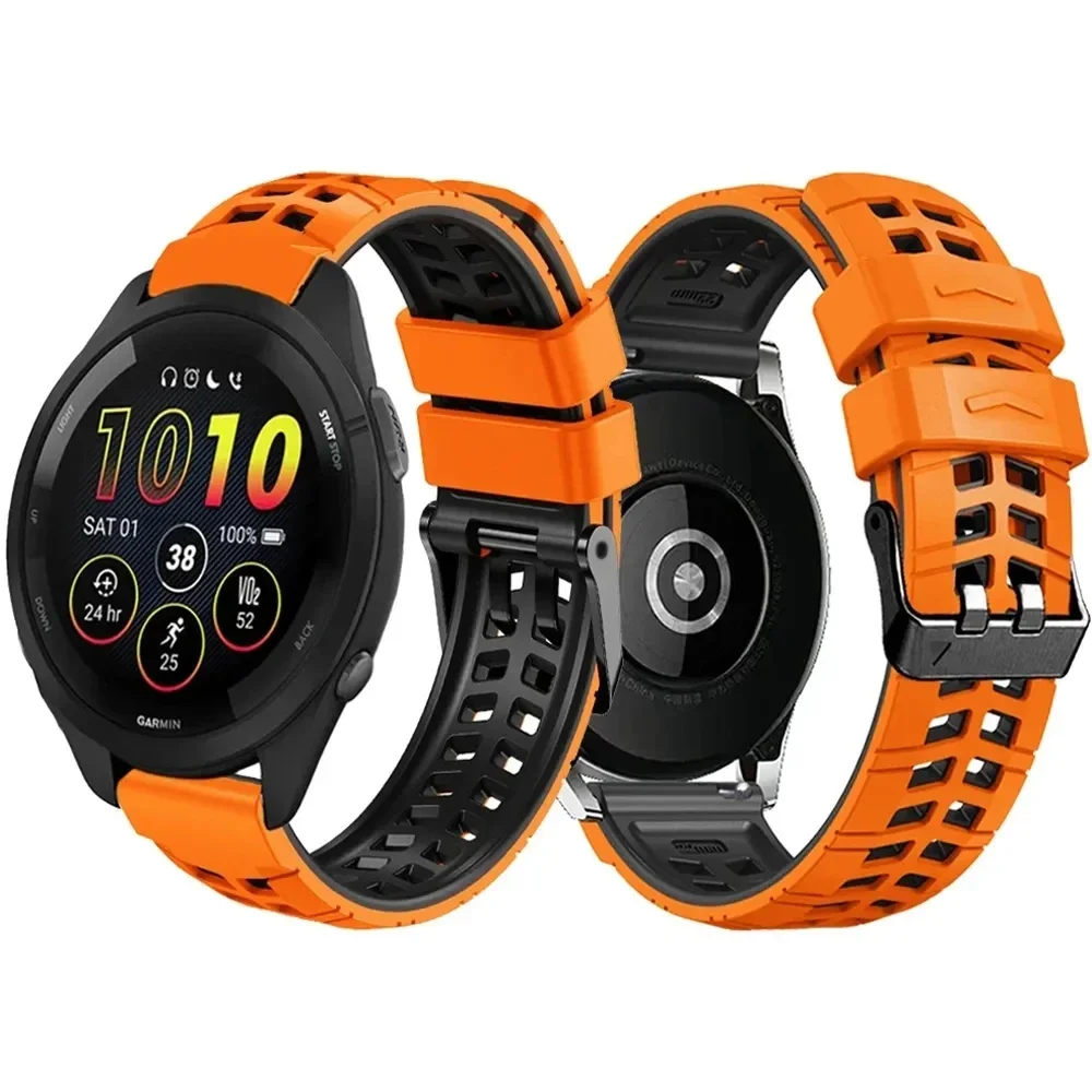 Correa de silicona para Garmin Forerunner 265 255, pulsera de música, correas de reloj para Garmin Vivoactive 4 Venu 2, 45mm, 22mm, nueva