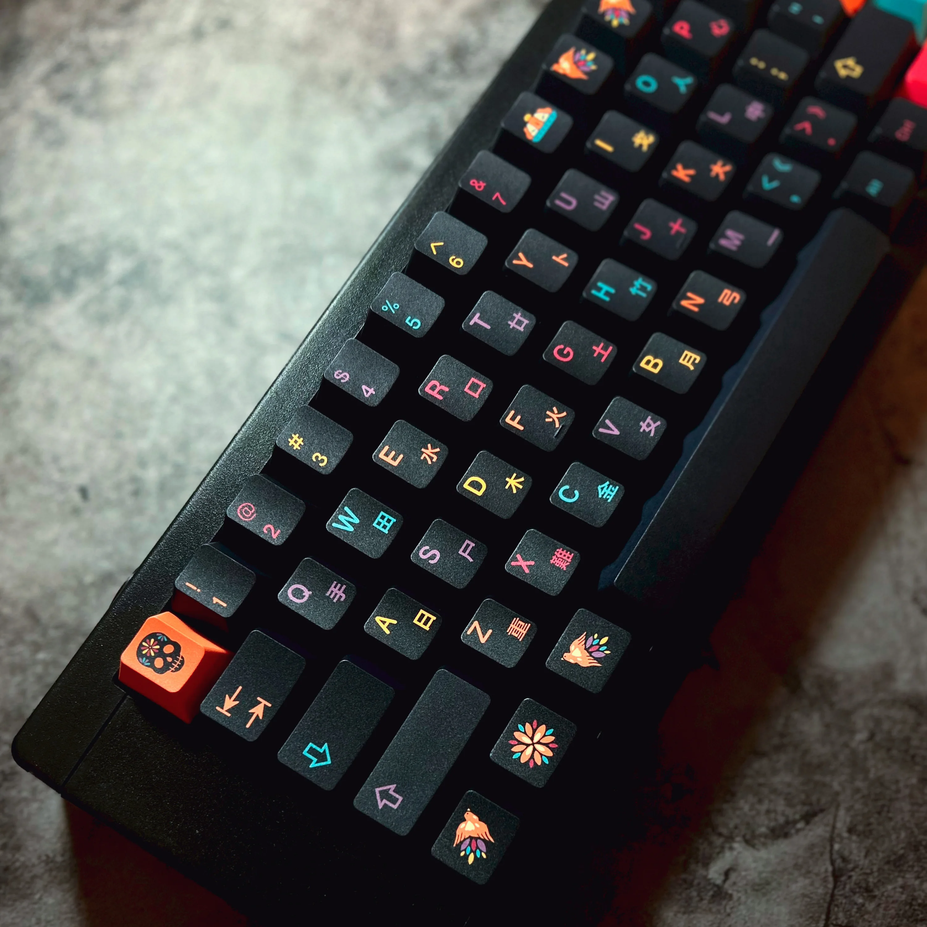 Juego de teclas GMK Mictlán en inglés, tapa de tecla de sublimación de tinte de perfil Cherry para teclas de teclado Cherry MX Switch, barra espaciadora dividida - imagen 5