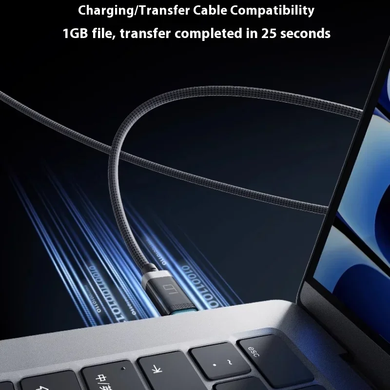 CUKTECH No.6 Cable USB-C con pantalla digital trenzada - Coche/hombre de carga rápida PD tipo C dual para iPhone 16 Pro Max/MacBook/Xiaomi 15 - imagen 3